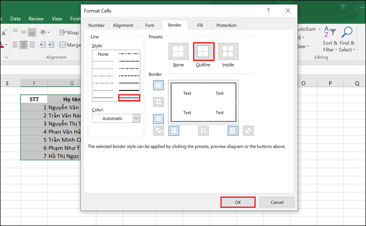 Cách tạo khung viền trong Excel cực kỳ nhanh chóng, đơn giản