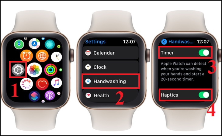 Bật tính năng Rửa tay trên Apple Watch