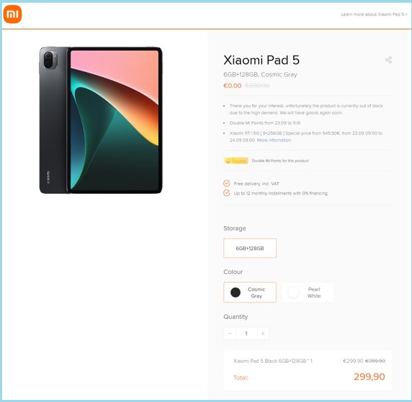Xiaomi Pad 5 với chip Snapdragon 860, pin 8.720mAh cháy hàng sau 10 phút mở bán tại châu Âu Xiaomi Pad 5 với chip Snapdragon 860, pin 8.720mAh cháy hàng sau 10 phút mở bán tại châu Âu