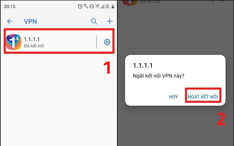 Ngắt kết nối VPN