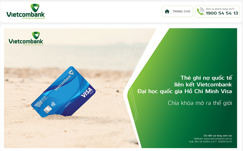 Giao diện mục “Đăng ký mở thẻ tín dụng” của ngân hàng Vietcombank