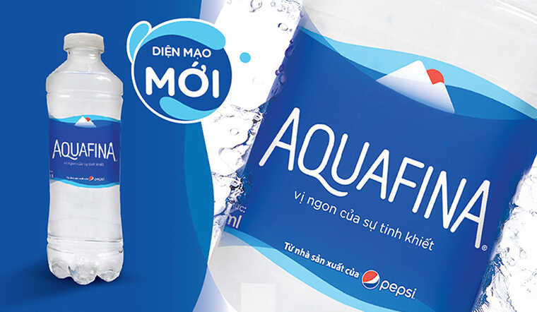 Thông báo thay đổi bao bì mới nước suối Aquafina 