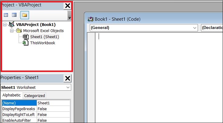 VBA là gì? Những điều cơ bản về VBA trong Excel > Project Explorer