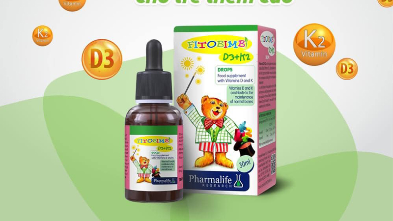 Fitobimbi vitamin D3 + K2 hỗ trợ ngăn ngừa còi xương ở trẻ 