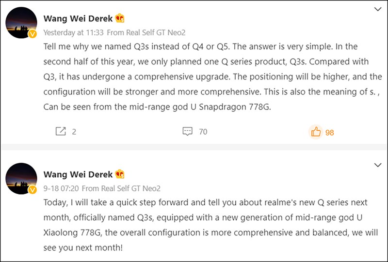 Realme Q3s sẽ ra mắt vào tháng 10