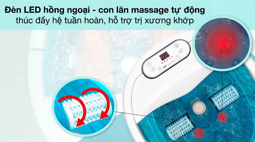 Bồn ngâm chân hồng ngoại trang bị đầy đủ các tính năng