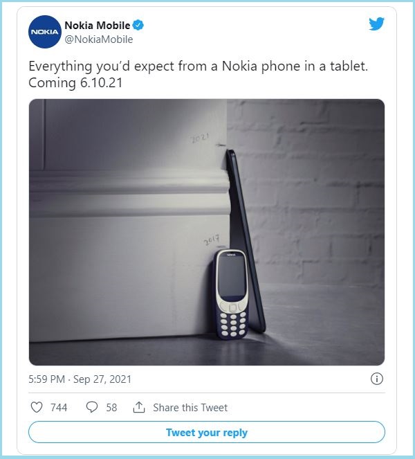 Nokia đăng ảnh quảng cáo nhá hàng chiếc máy tính bảng Nokia T20, xác nhận sẽ ra mắt vào ngày 6/10