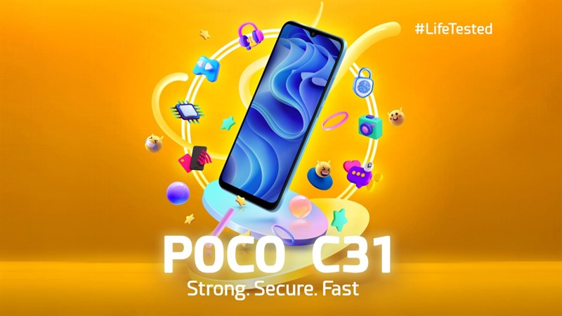 POCO C31 có màn hình notch hình giọt nước POCO C31 có màn hình notch hình giọt nước