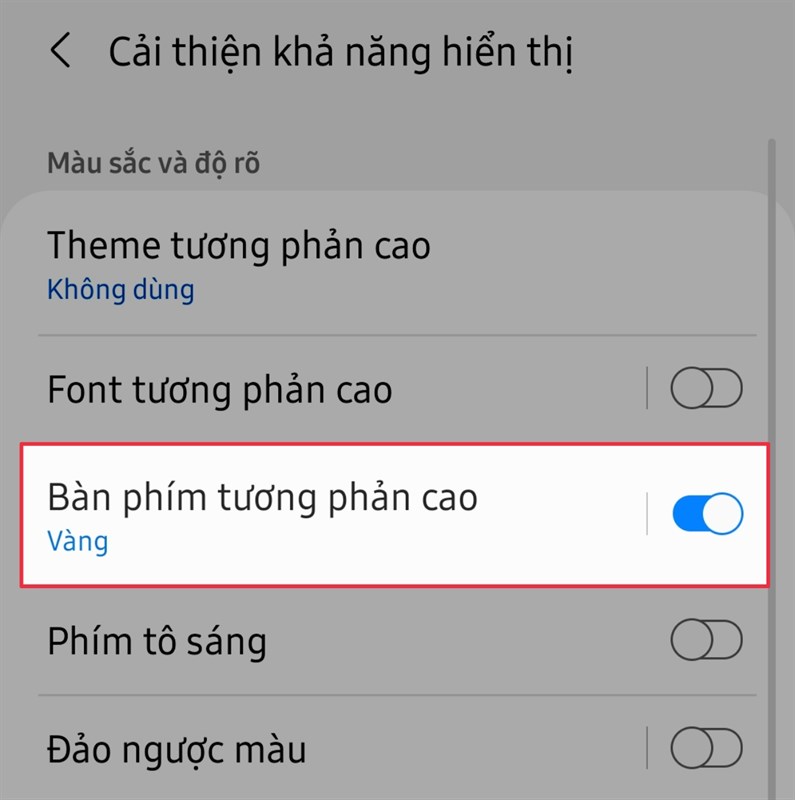 Làm sao để bật tương phản bàn phím? 
