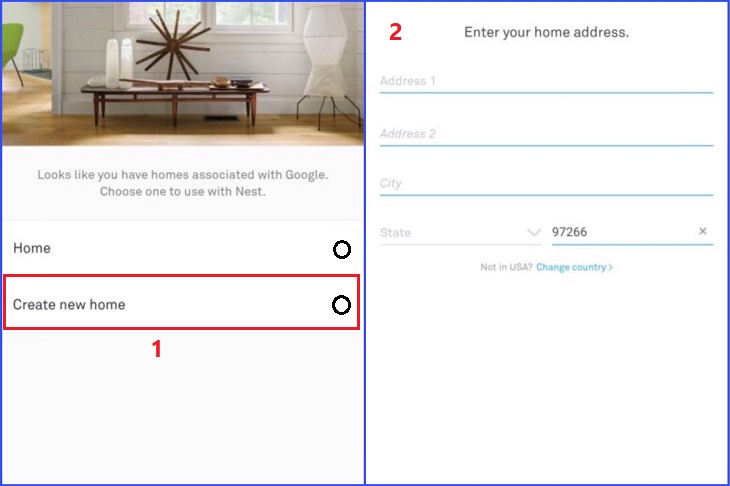  Trong mục Home Set up, bạn chọn Create New Home > Điền các thông tin cần thiết