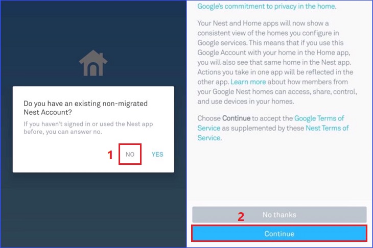 Khi cửa sổ thông báo xuất hiện, bạn chọn NO > Chọn Continue 