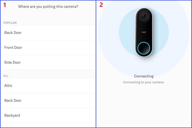Mở ứng dụng Nest, chờ vài giây để chuông cửa khởi động và kết nối với ứng dụng