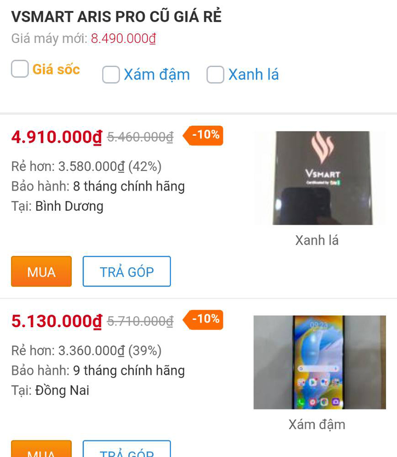 VSMART ARIS PRO CŨ GIÁ RẺ VSMART ARIS PRO CŨ GIÁ RẺ