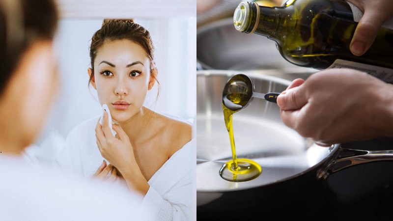 Bạn có thể dùng dầu oliu trộn salad hay dưỡng da, massage