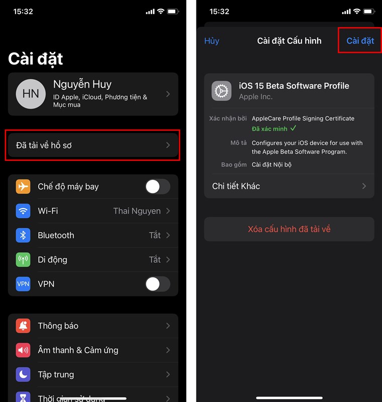 Cách cập nhật iOS 15.1 Beta 2