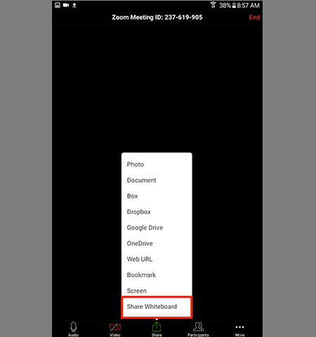 Chọn Share Whiteboard.