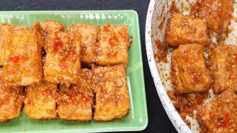 How to make delicious tofu with lemongrass and chili and catch rice very well
