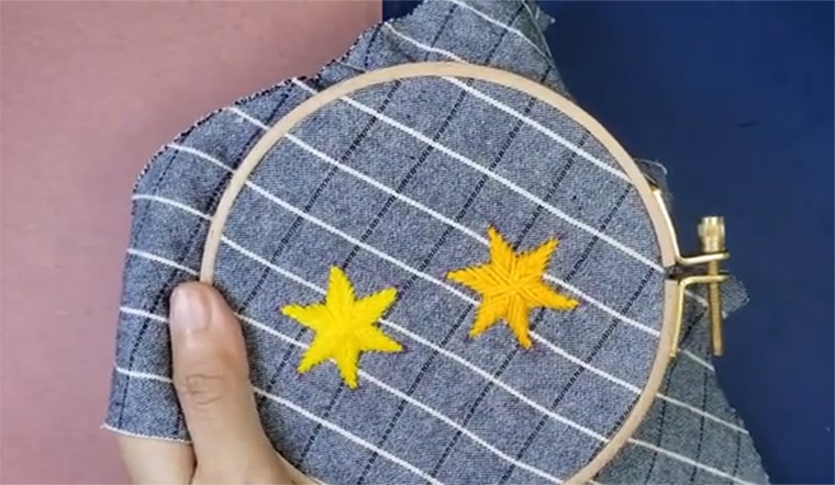 Cách vá hình ngôi sao cực đẹp cho quần áo bị thủng lỗ hình tròn