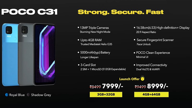 Giá bán của POCO C31