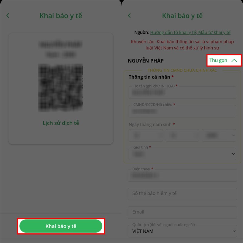 Cách khai báo y tế trên PC Covid