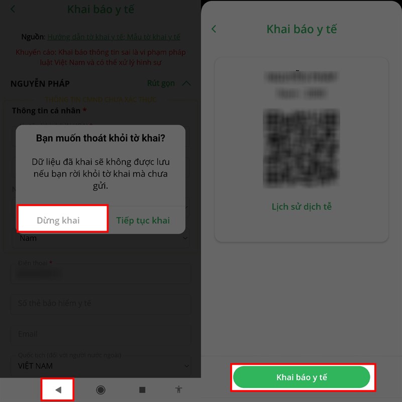 Cách khai báo y tế trên PC Covid