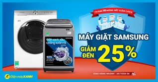 Top 5 máy giặt Samsung giá tốt tháng 10: Giảm SỐC đến 25%, giảm tối đa 3 triệu, có trả góp