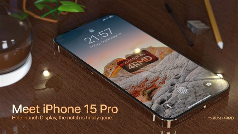 Video render iPhone 15 Pro tiết lộ: Màn hình 240Hz, camera 64MP và...
