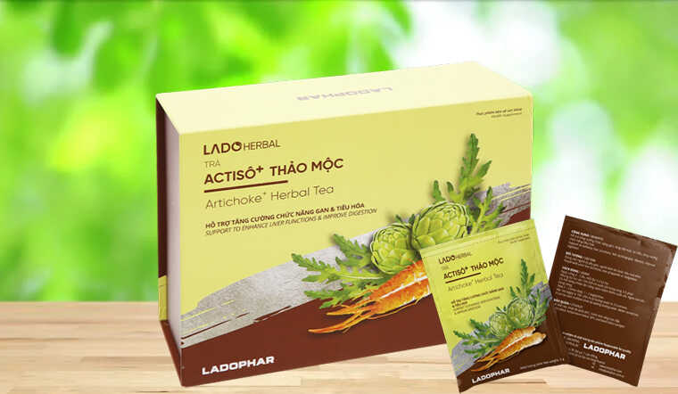 Thanh nhiệt mát gan lợi tiểu với trà Atiso thảo mộc Lado Herbal