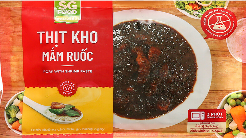 Nguyên liệu làm món thịt kho mắm ruốc