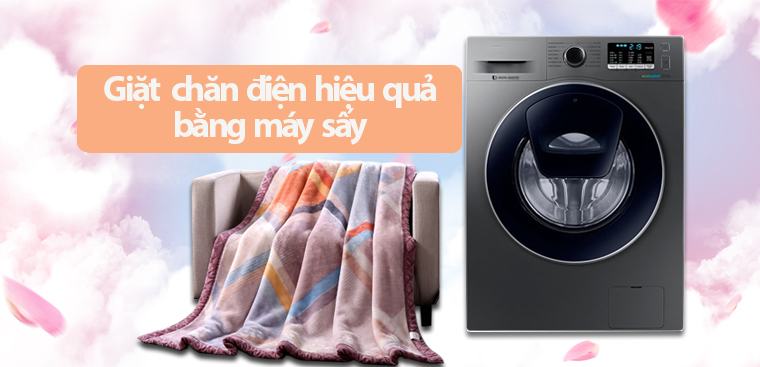 Giặt chăn điện bằng máy giặt sấy