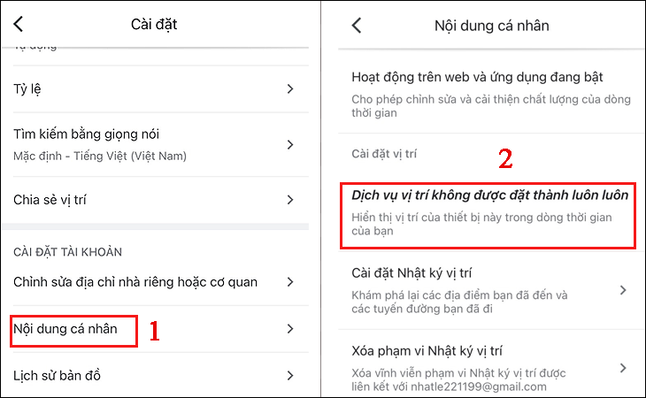 hãy nhấn chọn Nội dung cá nhân