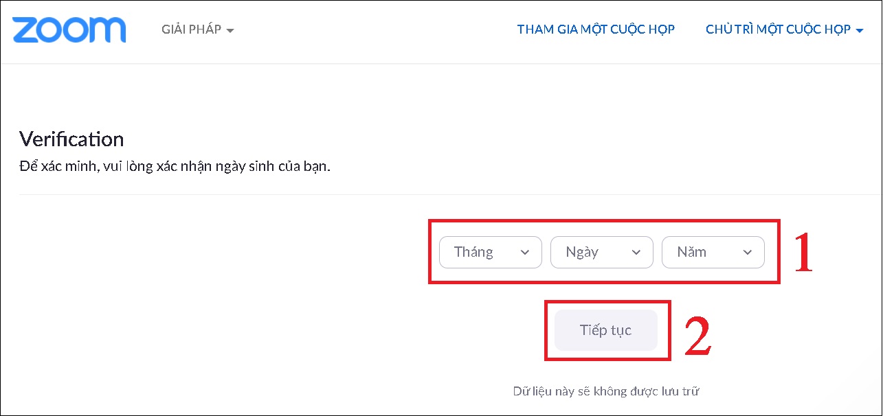 Bạn chọn các thông tin về ngày sinh của mình. Bạn chọn các thông tin về ngày sinh của mình.