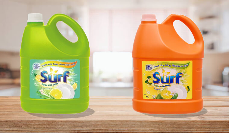 Nồi chảo sạch bong sáng bóng như mới với nước rửa chén Surf