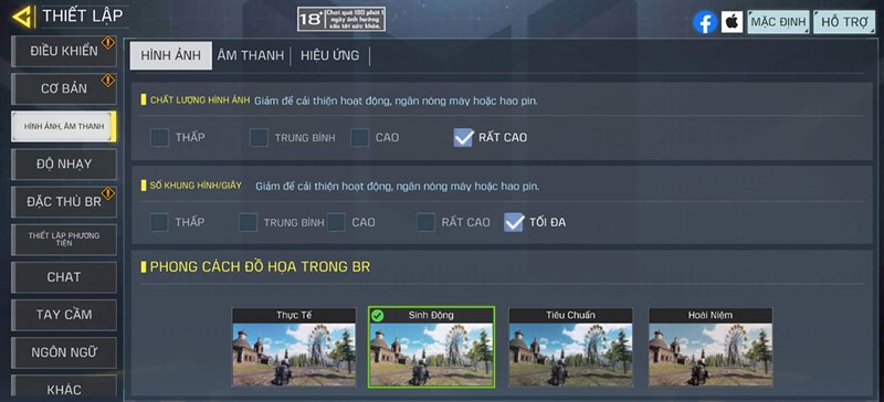 Setting game Call Of Duty trên Vivo X70 Pro