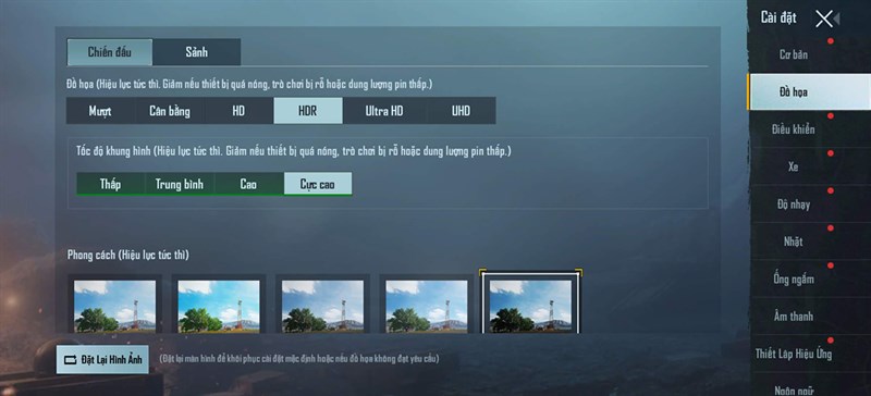 Setting PUBG Mobile trên Vivo X70 Pro