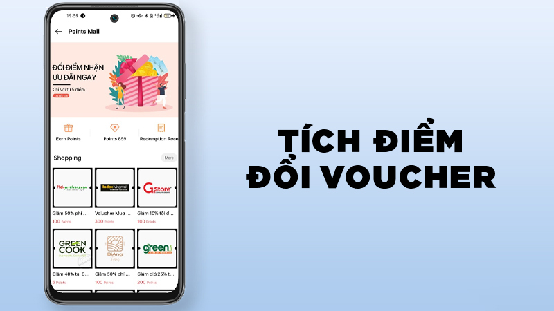 Tích lũy điểm thưởng, đổi quà (Voucher)