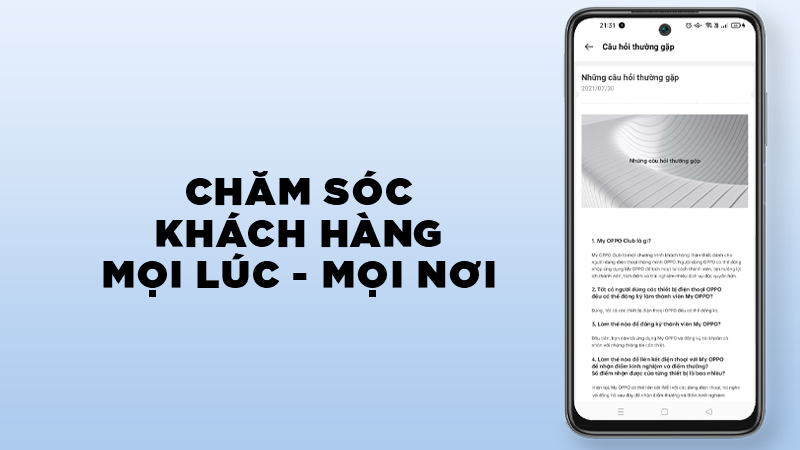 Nhận được sự tư vấn từ bộ phận chăm sóc khách hàng