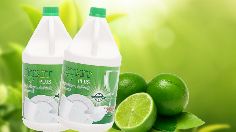 Nước rửa chén KitKit Plus hương trà xanh và chanh