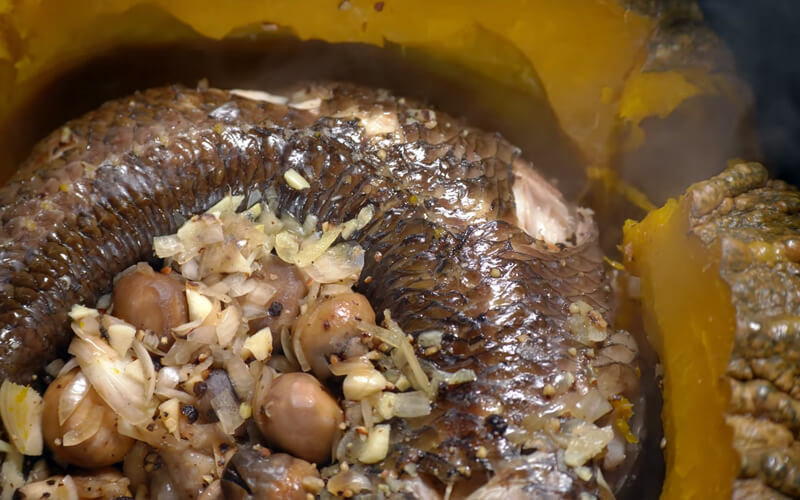 How to make steamed snakehead fish with pumpkin taste, juicy meat without fishy