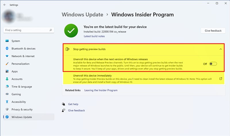 Cách cập nhật Windows 11 chính thức