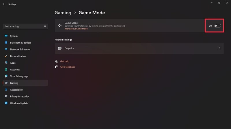 cách tắt chế độ game mode trên windows 11