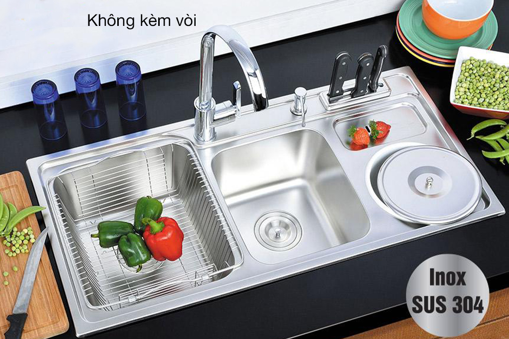 Chậu rửa chén bằng inox dễ lau chùi, lắp đặt