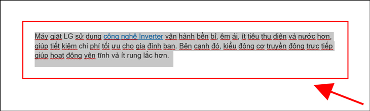 Bạn bôi đen vùng văn bản cần định dạng.