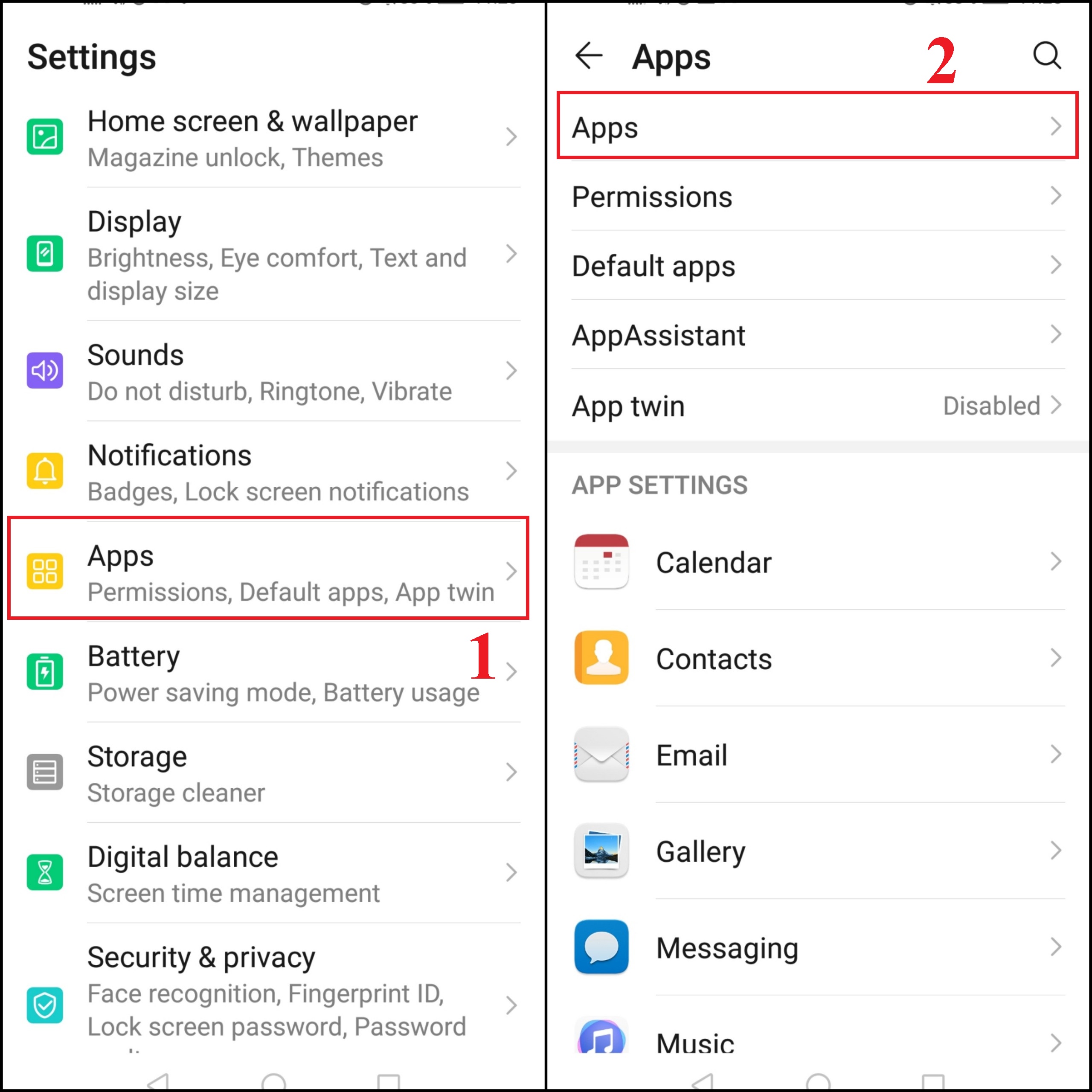 Vào Settings (Cài đặt) > Chọn Apps (Ứng dụng)