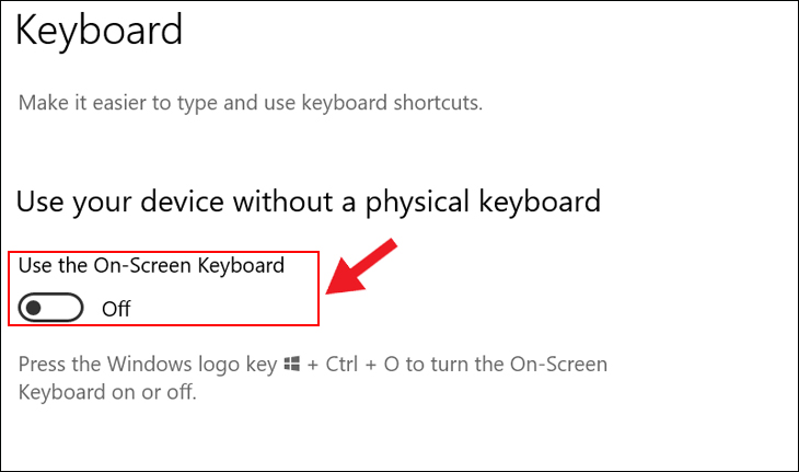 Chọn Ease of Access => chọn Keyboard” height=”450″ src=”https://cdn.tgdd.vn/Files/2021/10/06/1388186/cach-sua-loi-ban-phim-bi-mat-chu-nhay-ky-tu-khi-g-29.jpg” title=”Chọn Ease of Access => chọn Keyboard” width=”730″/></p>
<p><strong>Bước 3: </strong>Tại bên phải màn hình chọn <strong>Turns on the On-Screen Keyboard</strong> sang ON.</p>
<p><img loading=