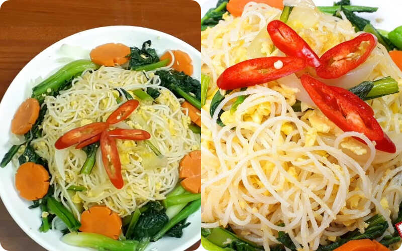 How to make a simple and easy way to make fried egg noodles for a quick breakfast