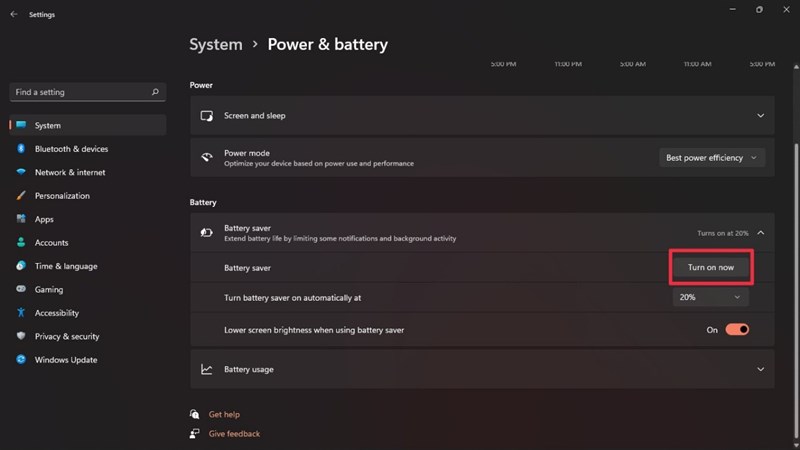 cách bật chế độ tiết kiệm pin trên windows 11