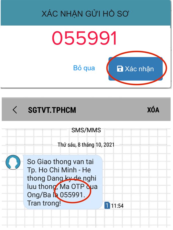 Xác nhận mã OTP Xác nhận mã OTP