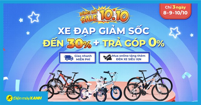Top 6 xe đạp giảm SỐC đến 30%, trả chậm 0% lãi suất giới hạn 50 suất, từ ngày 8-10/10