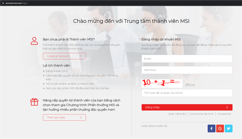 Sau khi mua sản phẩm hợp lệ (MSI Summit E13 Flip EVO hoặc MSI Summit E16 Flip), truy cập vào Trung tâm thành viên MSI.